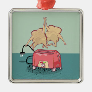 Funny retro toaster metal tree decoration
