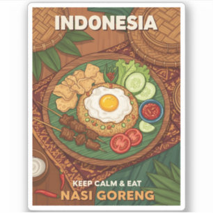 Funny Retro Travel Indonesia Nasi Goreng Food