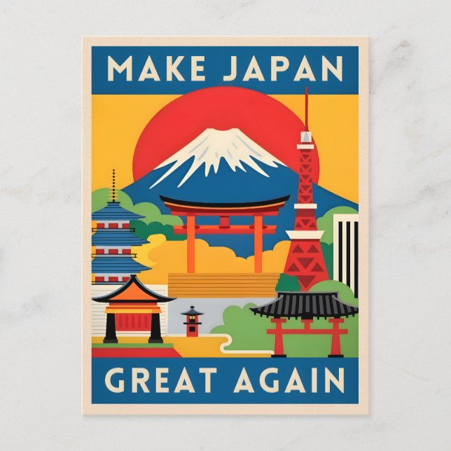 Funny Retro Travel Japan Tourism Humour  Postcard (Front)