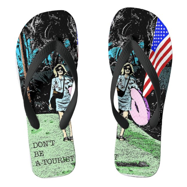 Funny Retro Travel Poster  Jandals (Footbed)