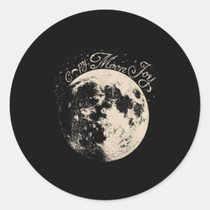 Funny retro trendy copy moon joy minimal space classic round sticker