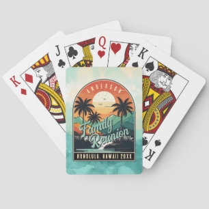 Funny Retro Tropical Family Reunion ID1135 Playing Cards