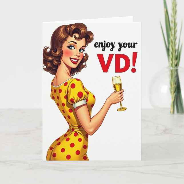 Funny Retro Valentines Day Card (Front)