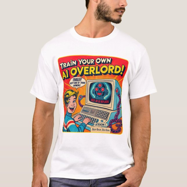 Funny retro vintage AI overlor  T-Shirt (Front)