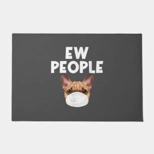 Funny Retro Vintage Bulldog Wearing Mask Ew People Doormat
