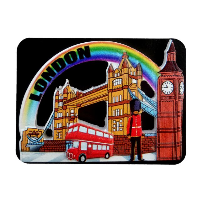 Funny Retro Vintage London England Magnet (Horizontal)