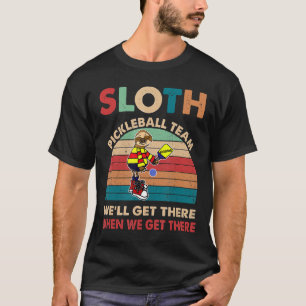 Funny Retro Vintage Sloth Pickleball Team Shirt Sl