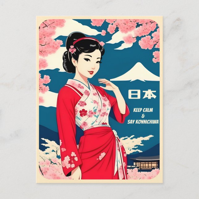 Funny Retro Vintage Travel Japan Humour Postcard (Front)