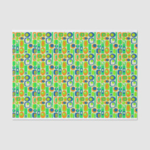 Funny Retro Wallpaper - orange green blue Tissue Paper