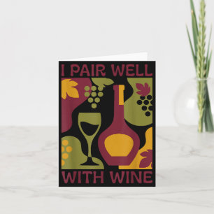Funny retro wine abstract mid-century pair with card