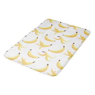Funny Retro Yellow Banana Pattern Party Editable Bath Mat