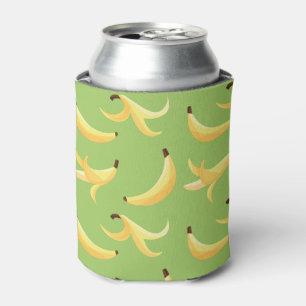 Funny Retro Yellow Banana Pattern Party Editable Can Cooler