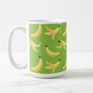 Funny Retro Yellow Banana Pattern Party Editable Coffee Mug