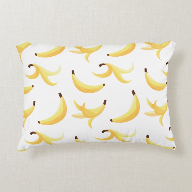 Funny Retro Yellow Banana Pattern Party Editable Decorative Cushion (Front)