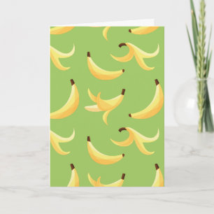 Funny Retro Yellow Banana Pattern Party Editable Holiday Card