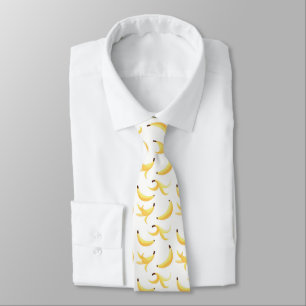 Funny Retro Yellow Banana Pattern Party Editable Tie