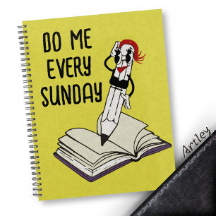 Funny Retro Yellow Cartoon Pencil Mascot Planner
