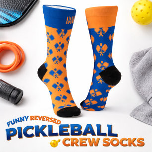 Funny Reversed Pickleball Crew Socks