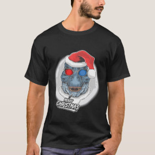 Funny Rex Santa Hat Sunglasses Dinosaur Christmas T-Shirt