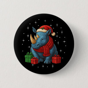 Funny Rhino Christmas Pj Pajama Men Women Pjs For  6 Cm Round Badge