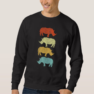Funny Rhino Chubby Unicorn Retro Vintage   Sweatshirt