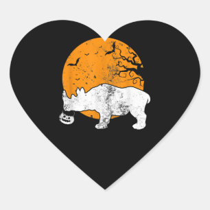 Funny Rhino Pumpkin Halloween Costume Gift Men Heart Sticker