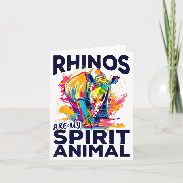 Funny Rhino Rhinozeros Animal Rhinos Are My Srit A Card (Front)