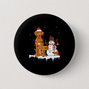 Funny Rhodesian Ridgeback Dog Christmas Snowman Xm 6 Cm Round Badge