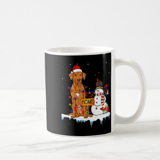 Funny Rhodesian Ridgeback Dog Christmas Snowman Xm Coffee Mug (Right)