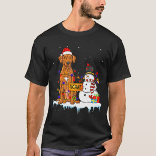 Funny Rhodesian Ridgeback Dog Christmas Snowman Xm T-Shirt