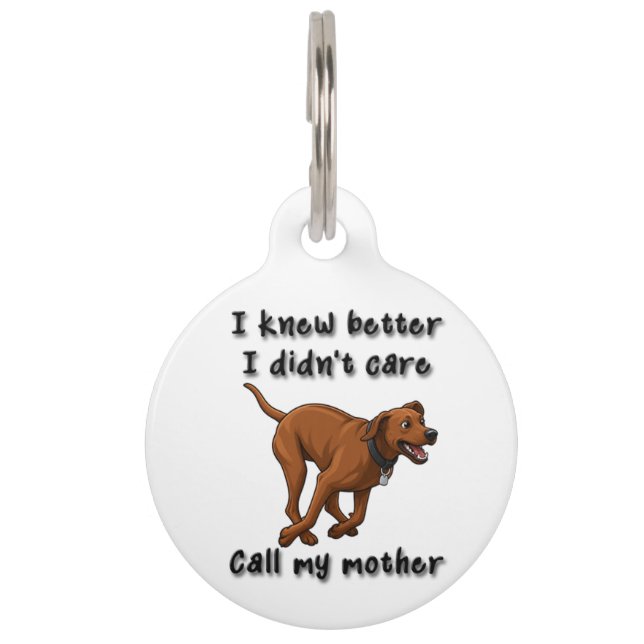 Funny Rhodesian Ridgeback Dog Tag –Didn't care (Front)