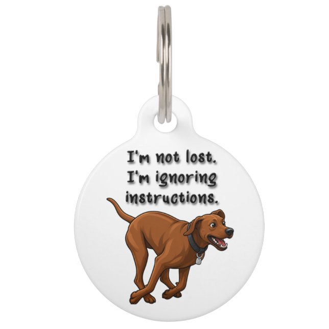 Funny Rhodesian Ridgeback Dog Tag –Ignoring (Front)