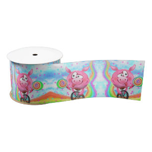 Funny Ribbon Gift Circus Acrobat Pig Cyclist Satin Ribbon