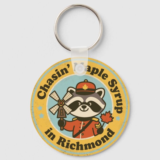 Funny Richmond Gift for Maple Lovers Key Ring (Front)