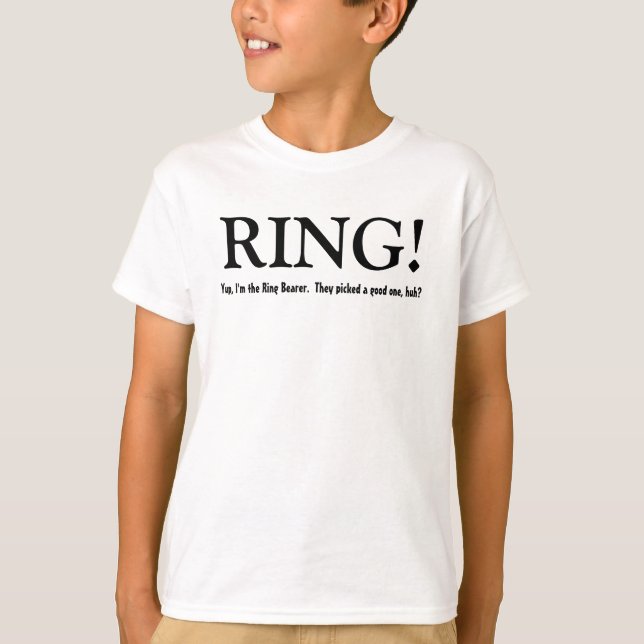 Funny Ring Bearer Customisable Wedding Party Shirt (Front)