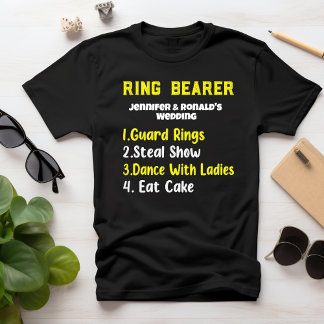Funny Ring Bearer T-shirt Wedding Couple Name