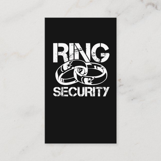 Funny Ring Security Marriage Ring Bearer Business Card (Front)