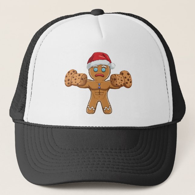  Funny Ripped Gingerbread Man Christmas  Trucker Hat (Front)