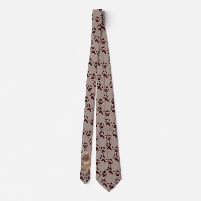 Funny River Otter & Footprints, Tracks Neck Tie (Back)