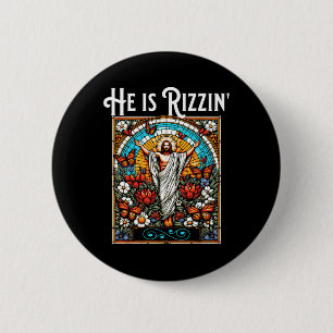 Funny Rizz He Is Rizzin Jesus  6 Cm Round Badge