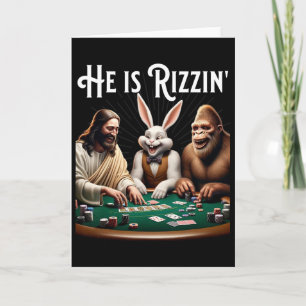 Funny Rizz He Is Rizzin Jesus Card