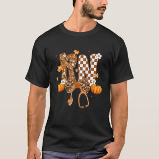 Funny RN Nurse Coquette Bow Stethoscope Fall Girls T-Shirt