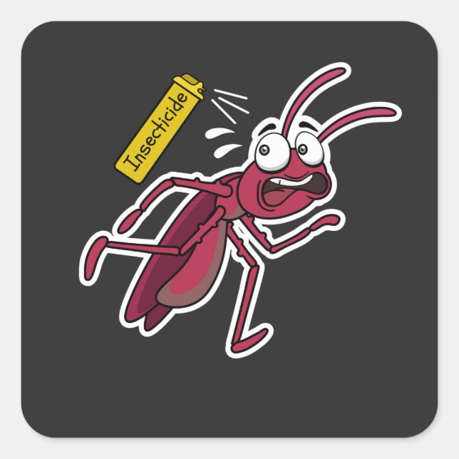 Funny Roach Insecticide Square Sticker (Front)