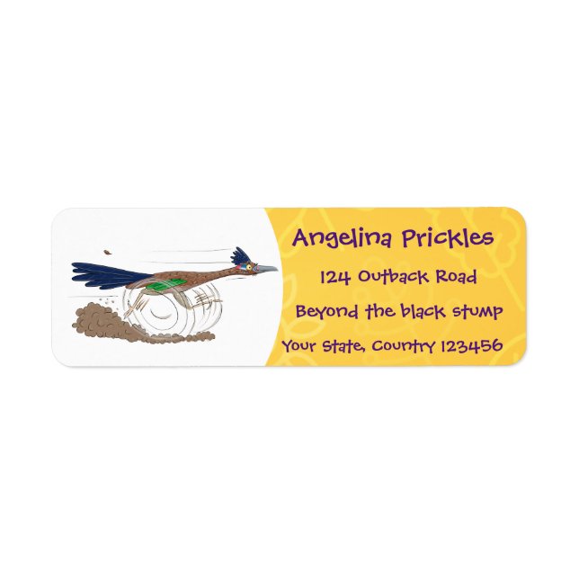 Funny roadrunner bird cartoon illustration (Front)