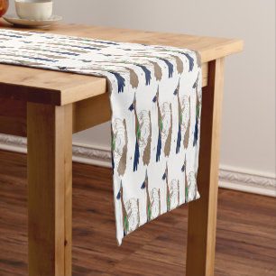 Funny roadrunner bird cartoon illustration short table runner