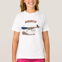 Funny roadrunner bird cartoon illustration