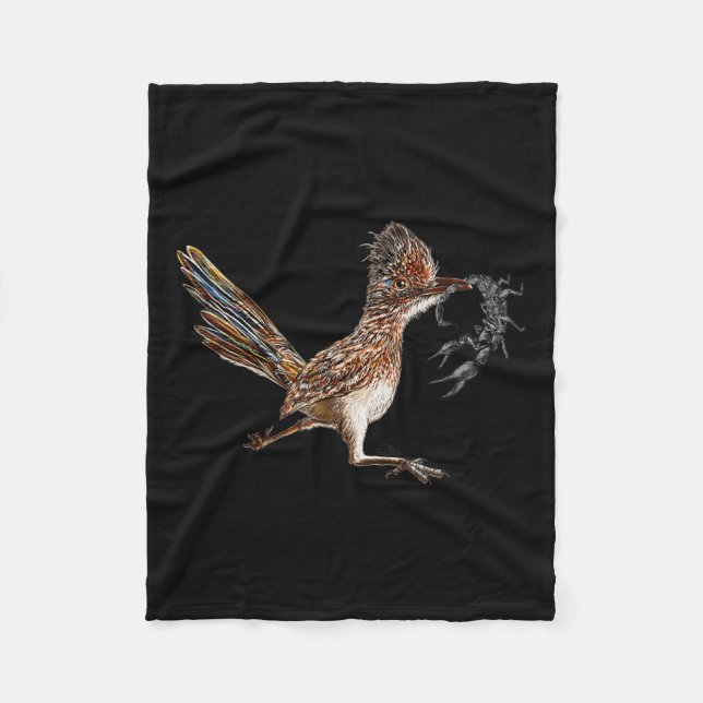 Funny Roadrunner Scorpion Road Runner Bird Hunter  Fleece Blanket (Front)
