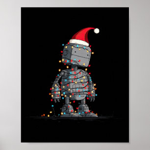 Funny Robot Christmas Graphics Lights Lover Long S Poster