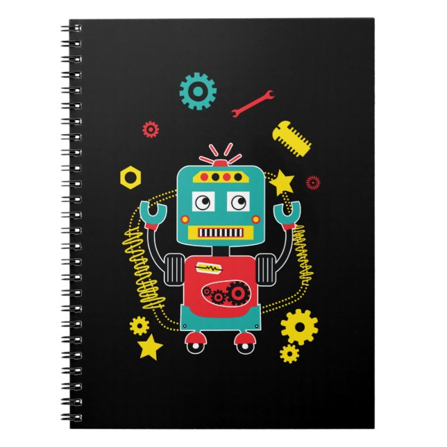 Funny Robot Juggling Tools Robots Notebook (Front)