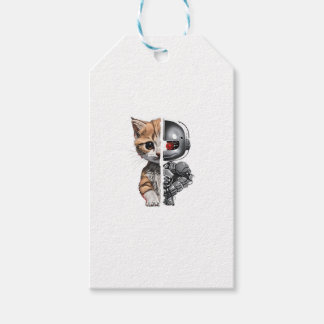Funny Robotics Animal Lover Cat Robots Graphic Eng Gift Tags